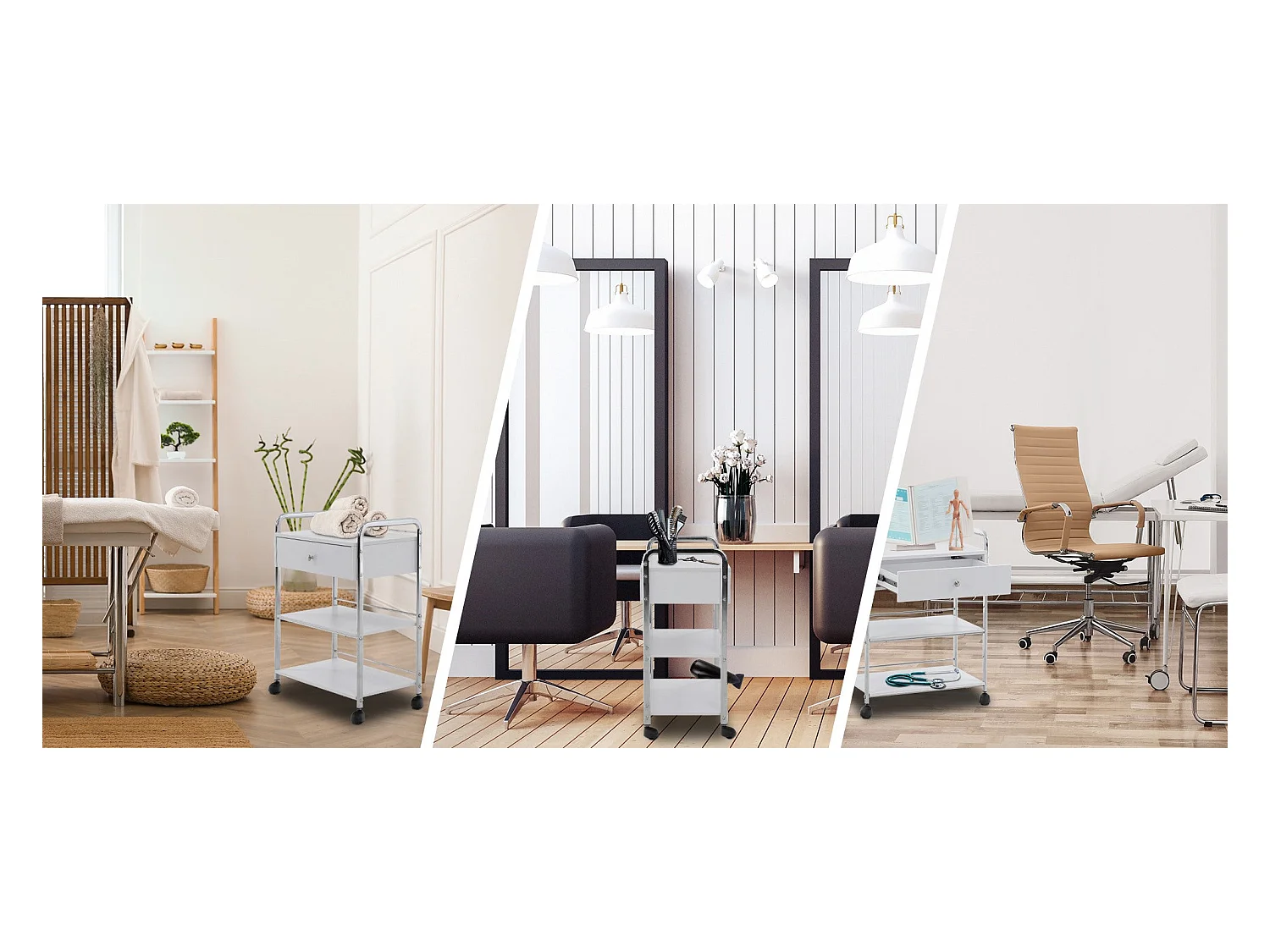 Chariot de service caisson blanche 59 x 36 x 82 cm 10_0003064