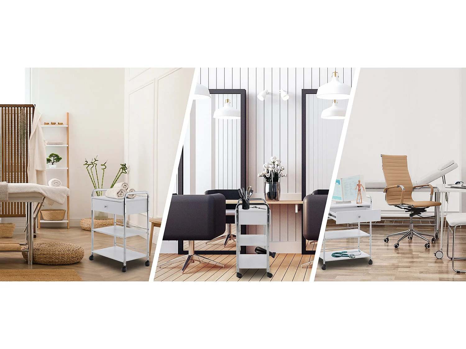 Chariot de service caisson blanche 59 x 36 x 82 cm 10_0003064