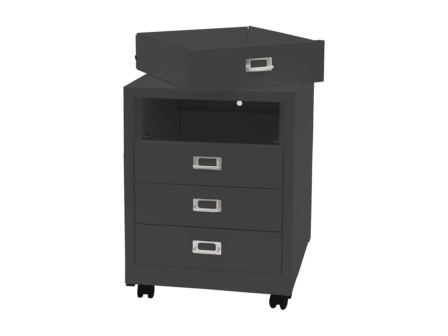 Caisson à tiroirs armoire grise 50 x 23 x 63 cm 04_0008267