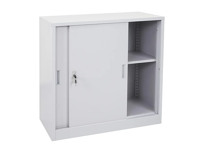 Armoire de rangement bureau grise 90 x 45 x 90 cm 04_0000959