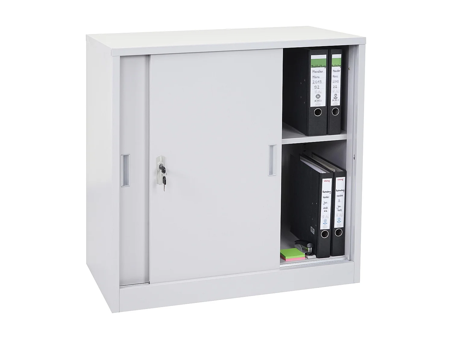 Armoire de rangement bureau grise 90 x 45 x 90 cm 04_0000959