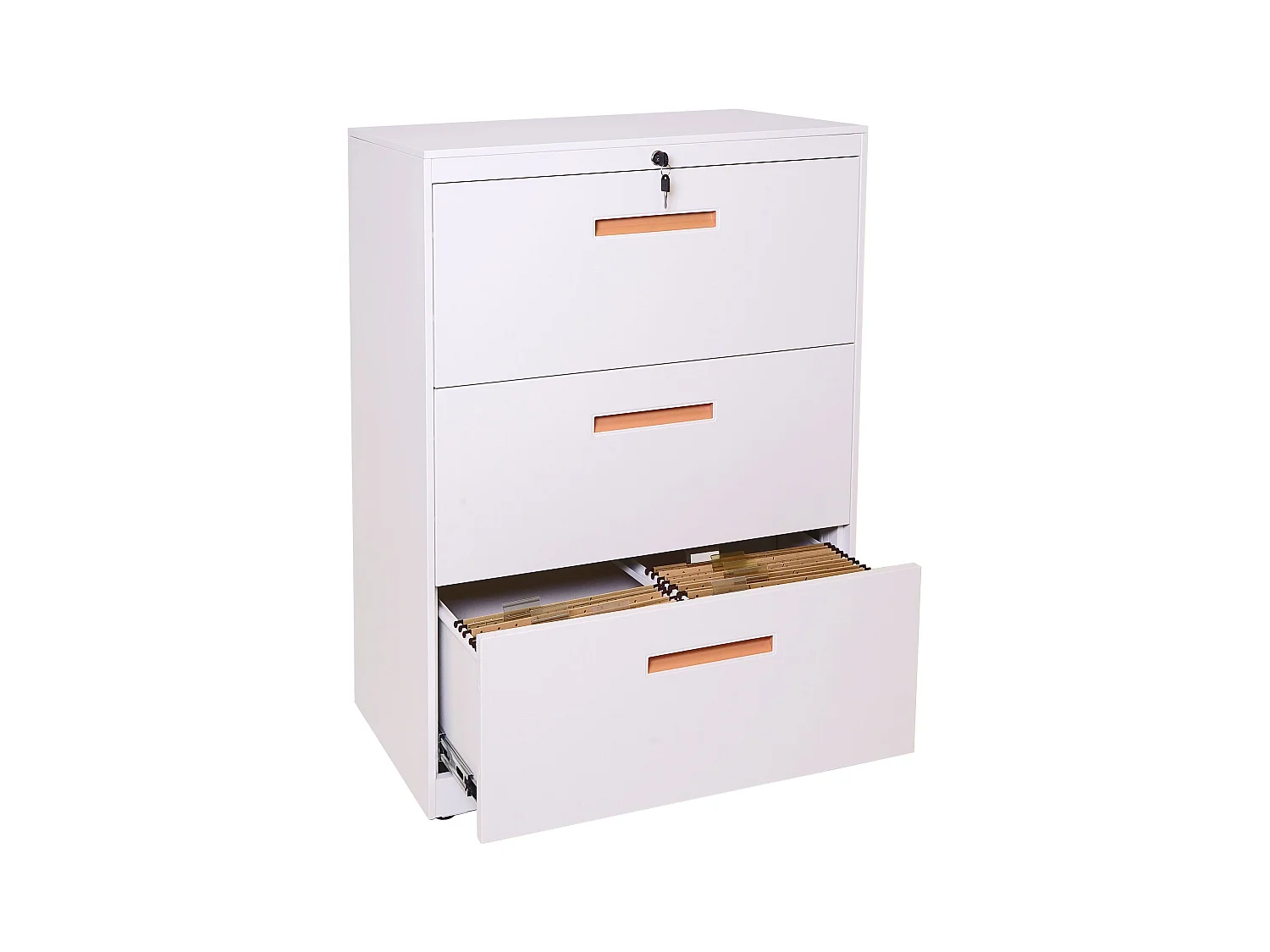 Armoire de bureau rangement blanche 76 x 46 x 103 cm 04_0001030