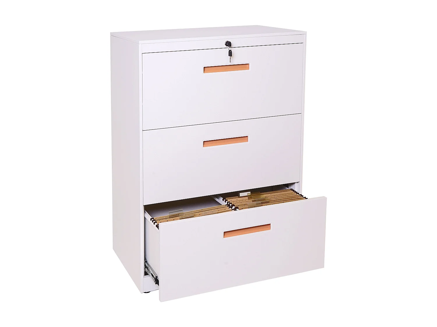 Armoire de bureau rangement blanche 76 x 46 x 103 cm 04_0001030