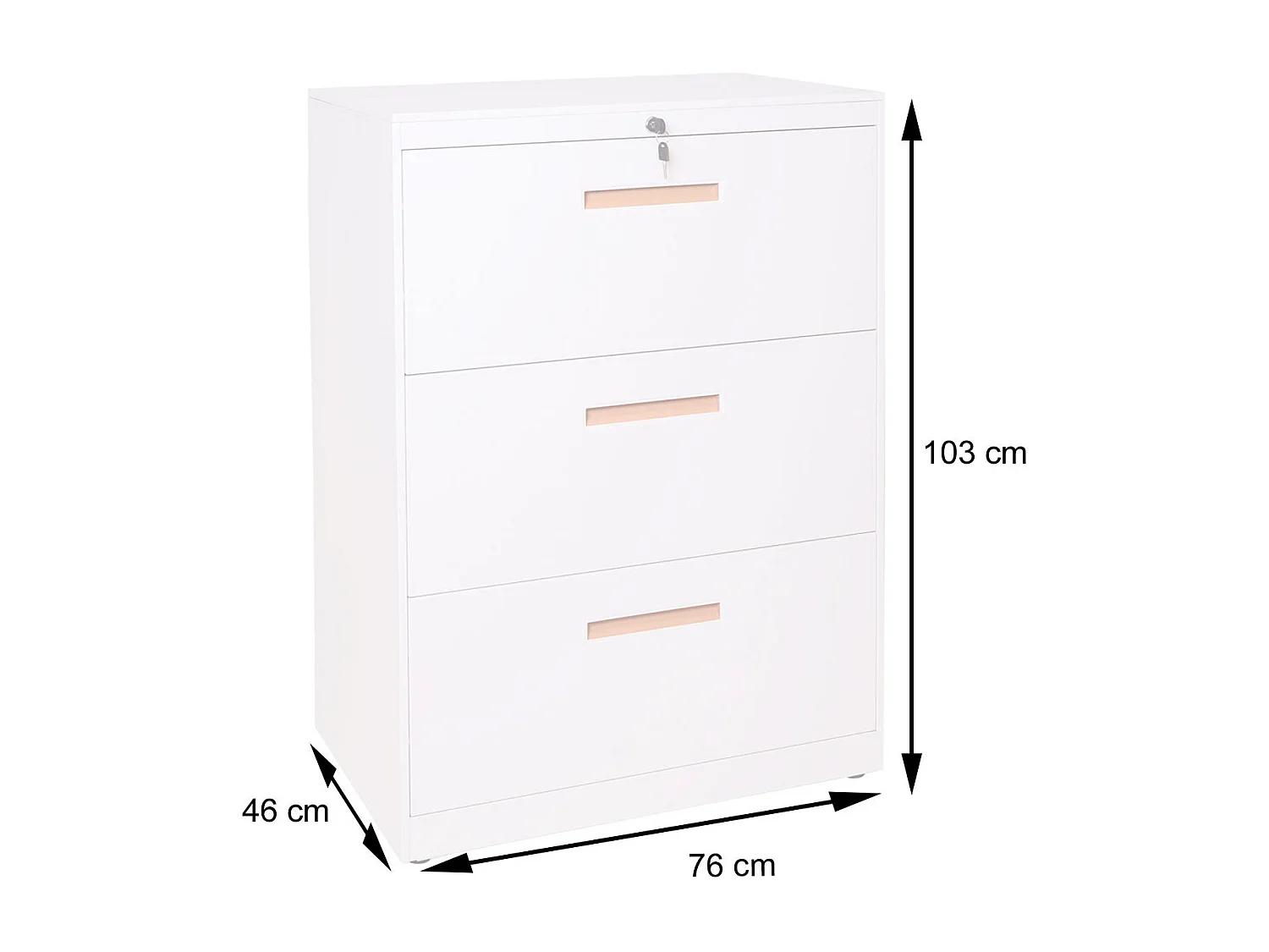 Armoire de bureau rangement blanche 76 x 46 x 103 cm 04_0001030