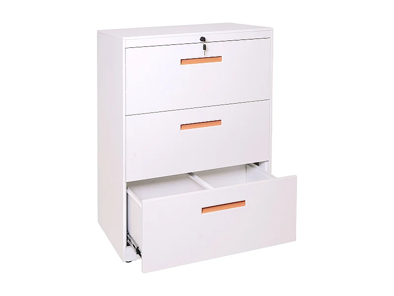 Armoire de bureau rangement blanche 76 x 46 x 103 cm 04_0001030