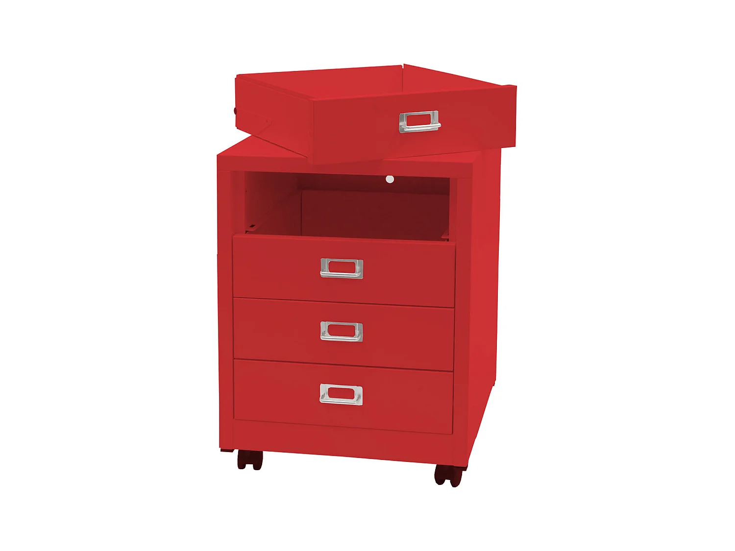 Caisson à tiroirs meuble métal argentée 50 x 23 x 63 cm 04_0008268