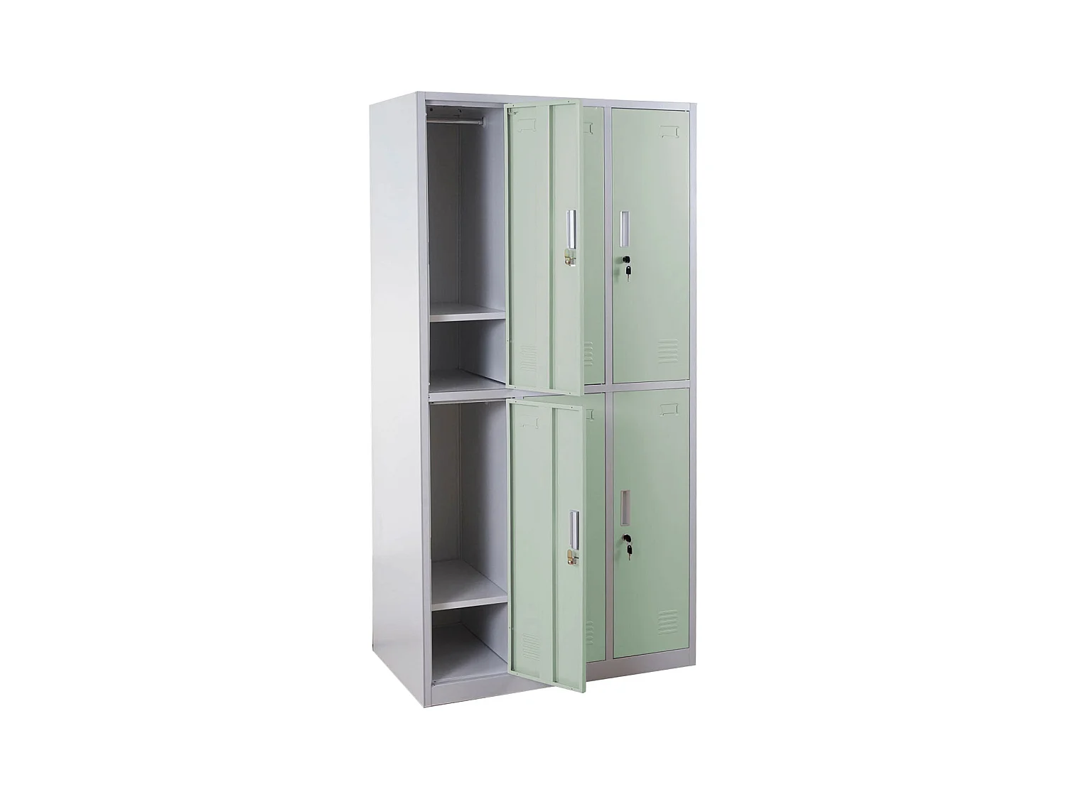 Casier armoire de rangement métal argentée 13 x 107 x 187 cm 04_0007269