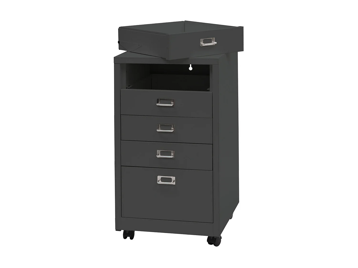 Caisson à tiroirs meuble métal grise 51 x 25 x 81 cm 04_0008270