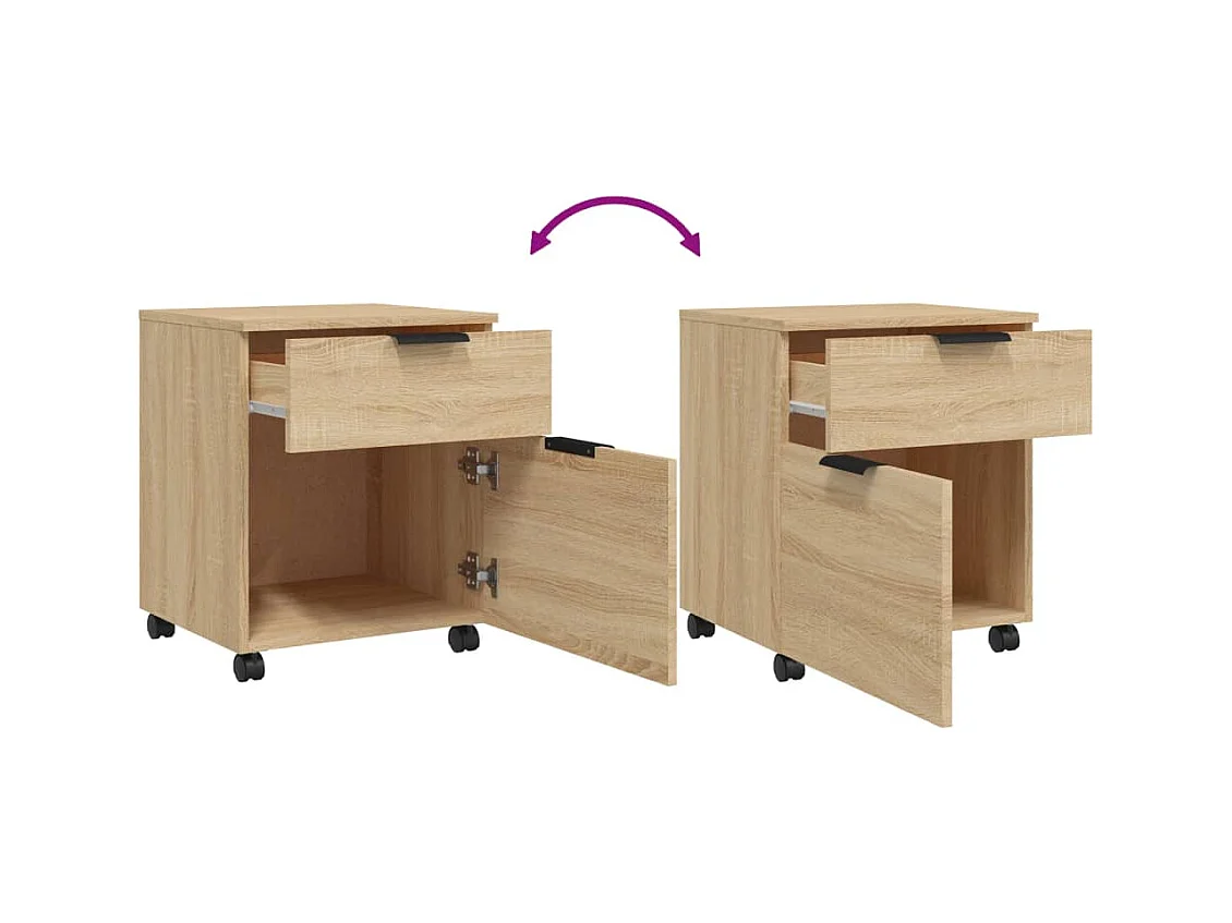 Caissons à tiroirs meuble effet bois beige 45 x 38 x 54 cm DEC024563