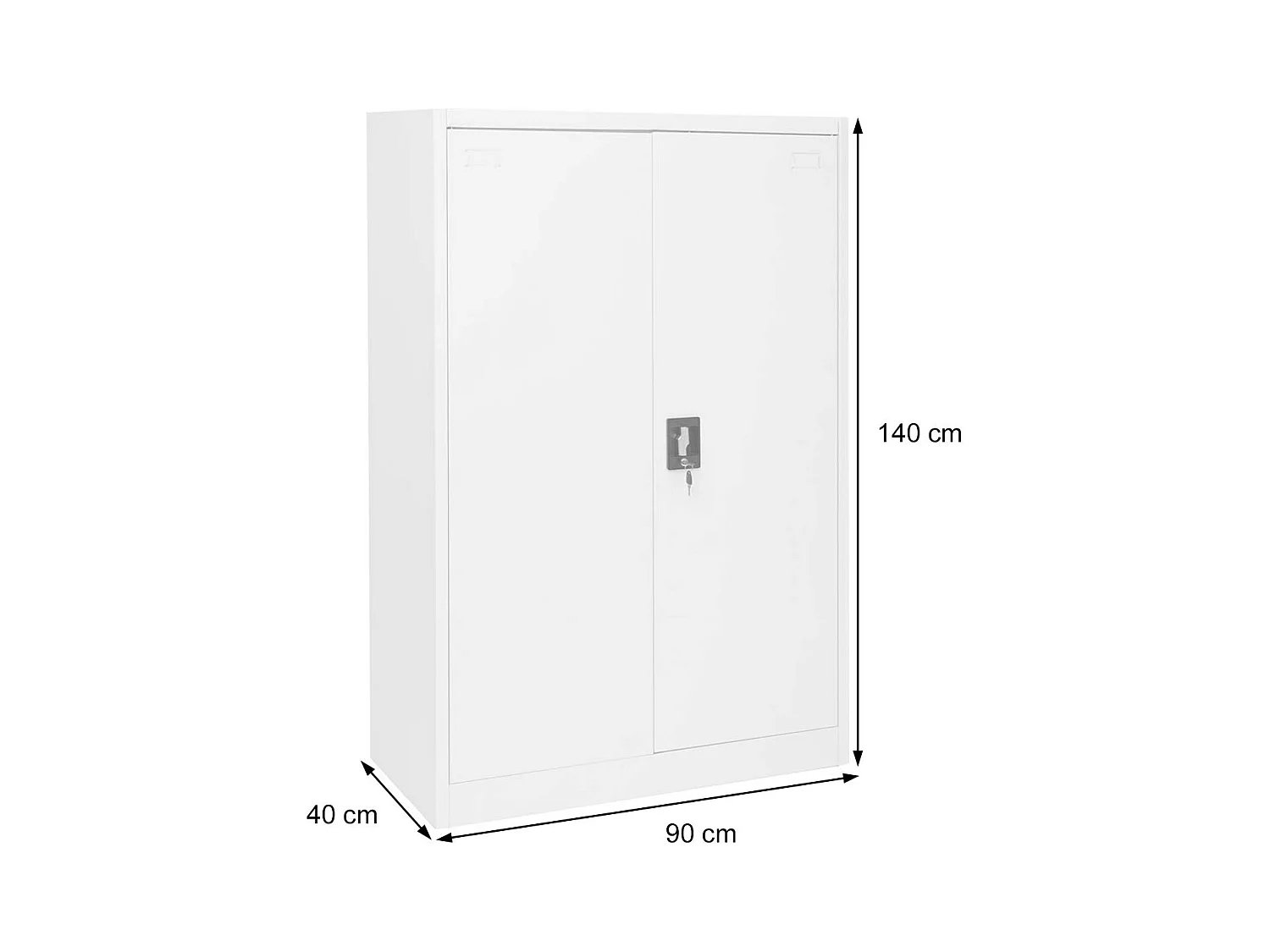 Armoire de bureau étagère métal grise 90 x 40 x 140 cm 04_0001471