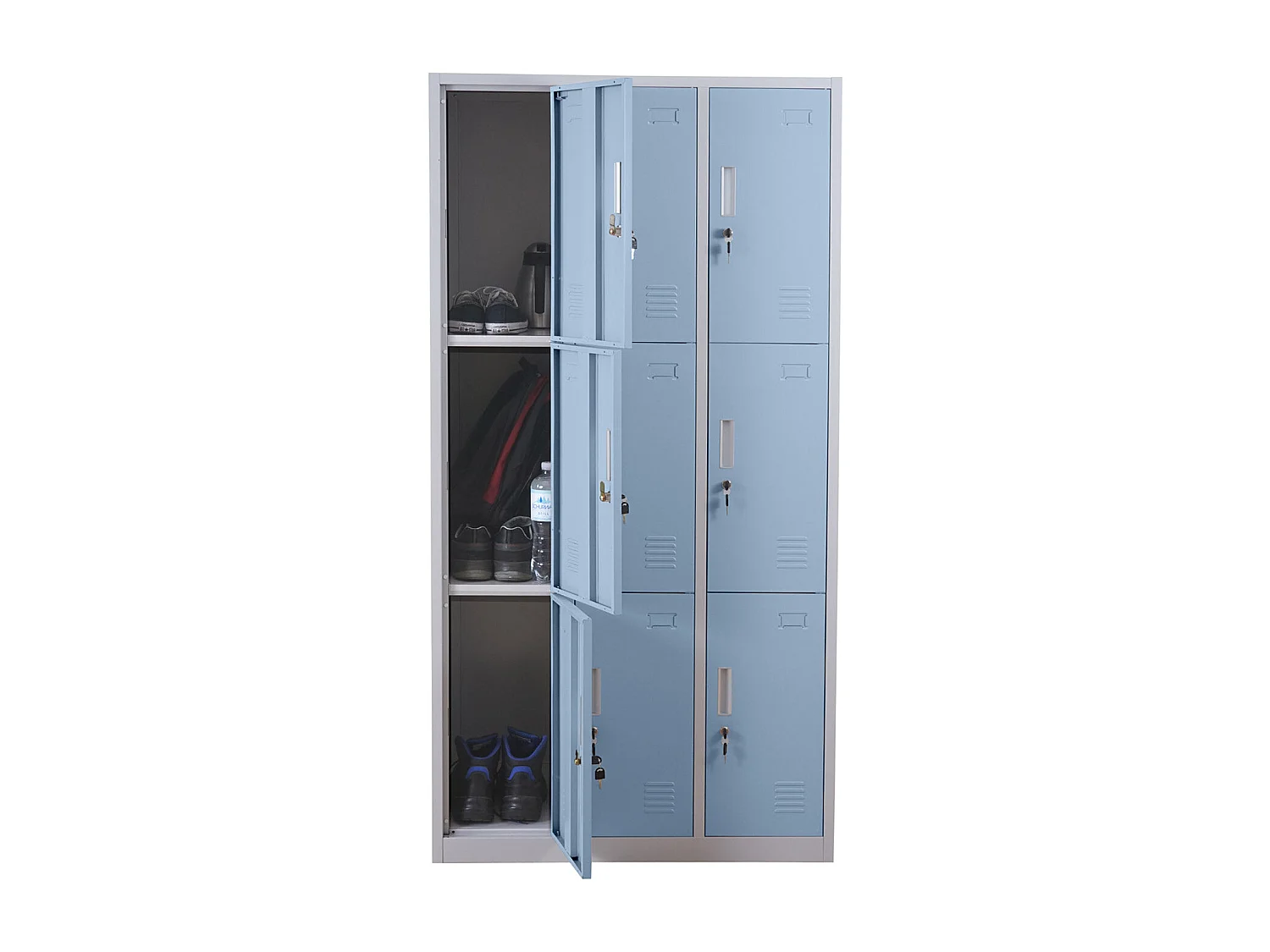 Casier armoire à casiers métal bleue 90 x 50 x 180 cm 04_0003622