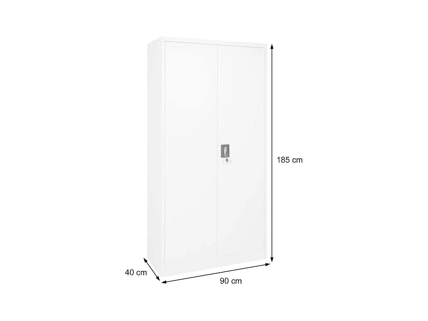 Armoire de bureau étagère métal blanche 90 x 40 x 185 cm 04_0001473