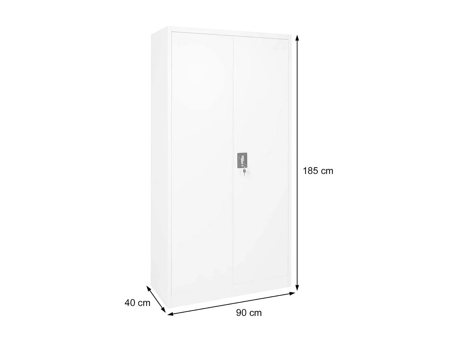 Armoire de bureau étagère métal blanche 90 x 40 x 185 cm 04_0001473