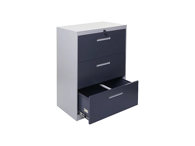 Armoire meuble de bureau grise 76 x 46 x 103 cm 04_0006415