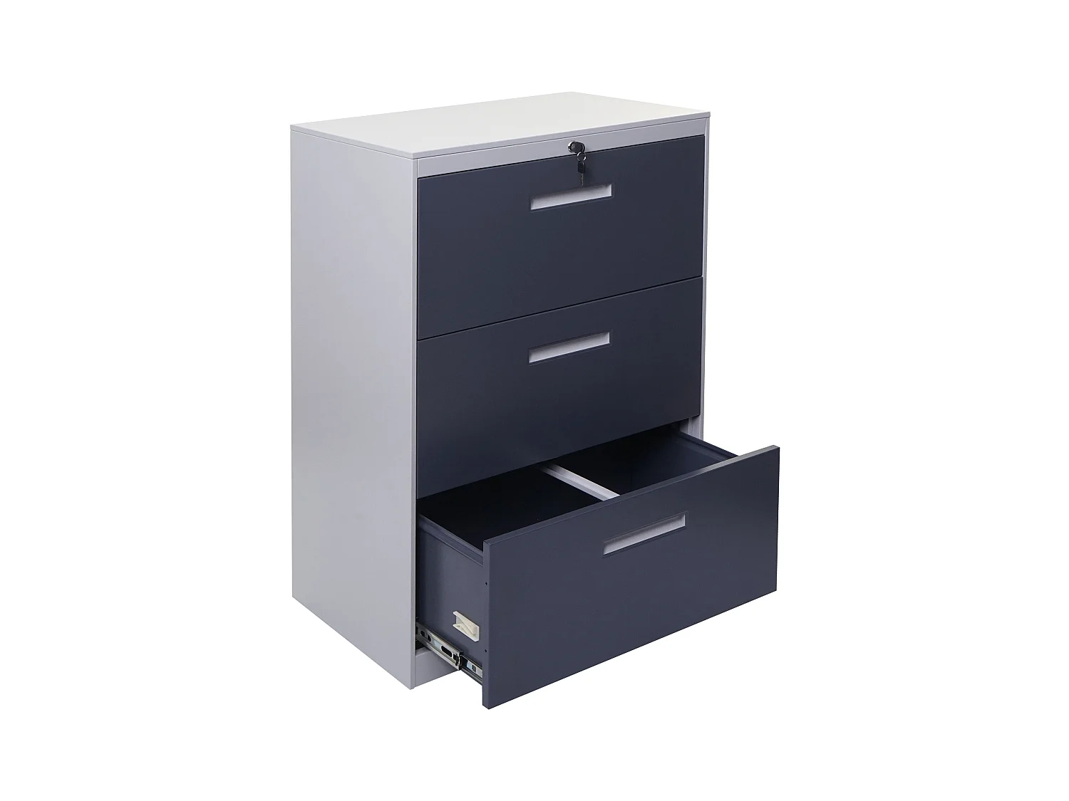 Armoire meuble de bureau grise 76 x 46 x 103 cm 04_0006415