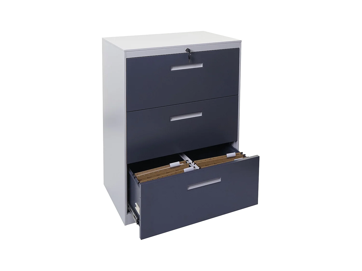 Armoire meuble de bureau grise 76 x 46 x 103 cm 04_0006415