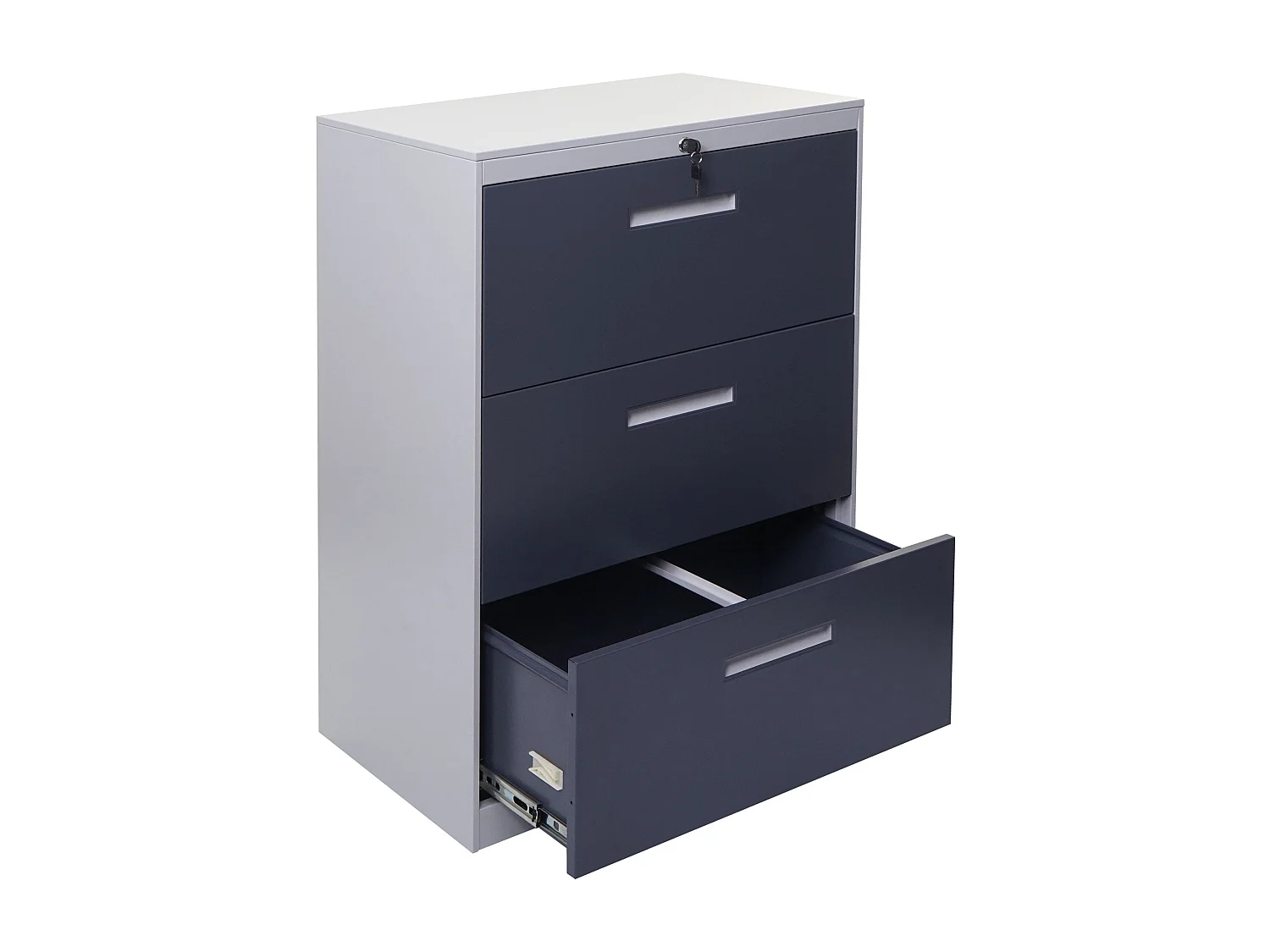 Armoire meuble de bureau grise 76 x 46 x 103 cm 04_0006415