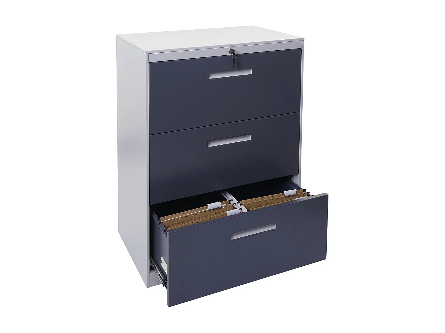 Armoire meuble de bureau grise 76 x 46 x 103 cm 04_0006415