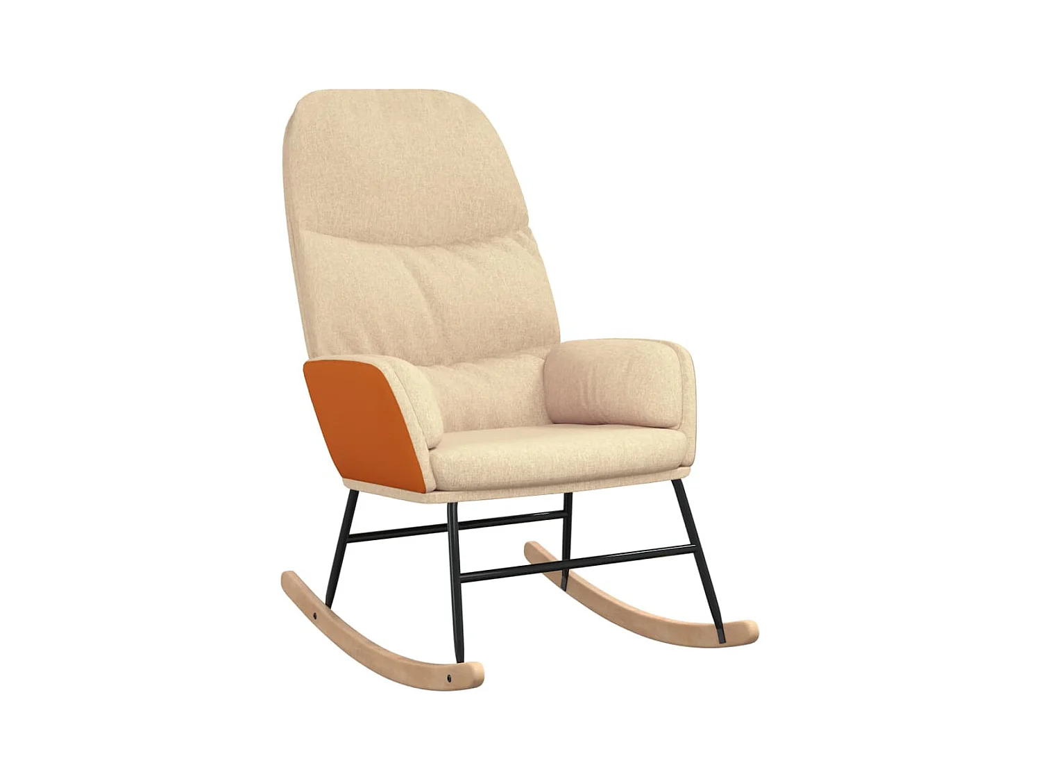 Fauteuil à bascule relax tissu crème 70 x 79 x 105 cm DEC028888