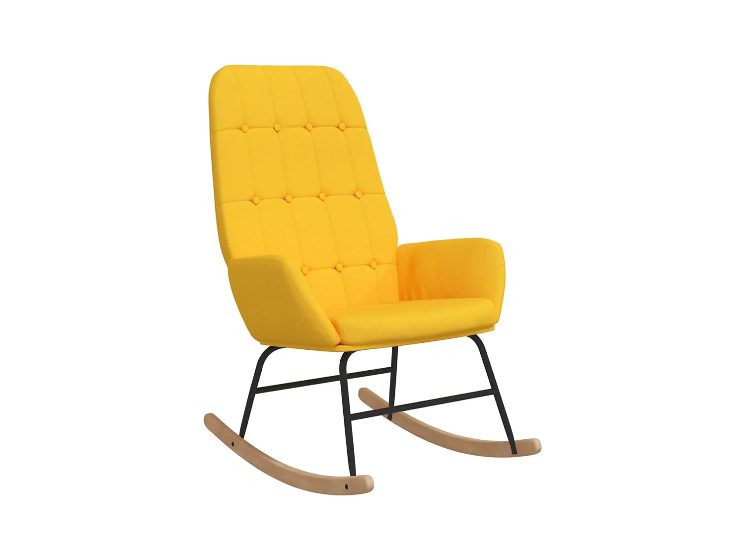 Fauteuil à bascule d'allaitement tissu jaune 70 x 79 x 101 cm DEC029007