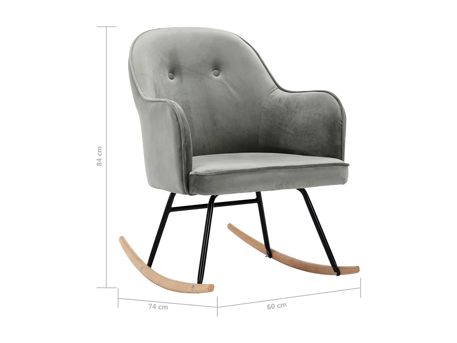 Fauteuil à bascule d'allaitement grise 60 x 74 x 84 cm DEC029000