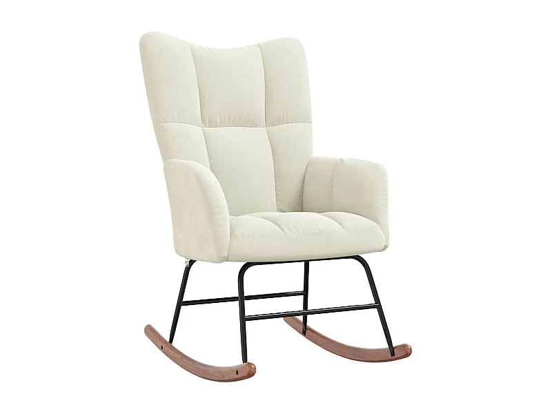 Fauteuil à bascule rembourré crème 61 x 78 x 98 cm DEC028892