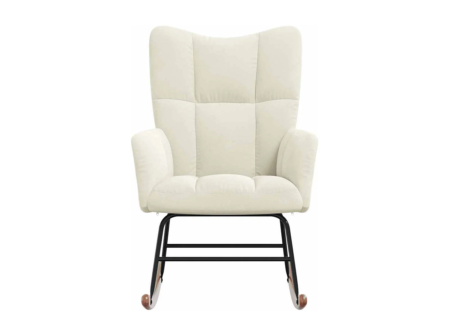 Fauteuil à bascule rembourré crème 61 x 78 x 98 cm DEC028892