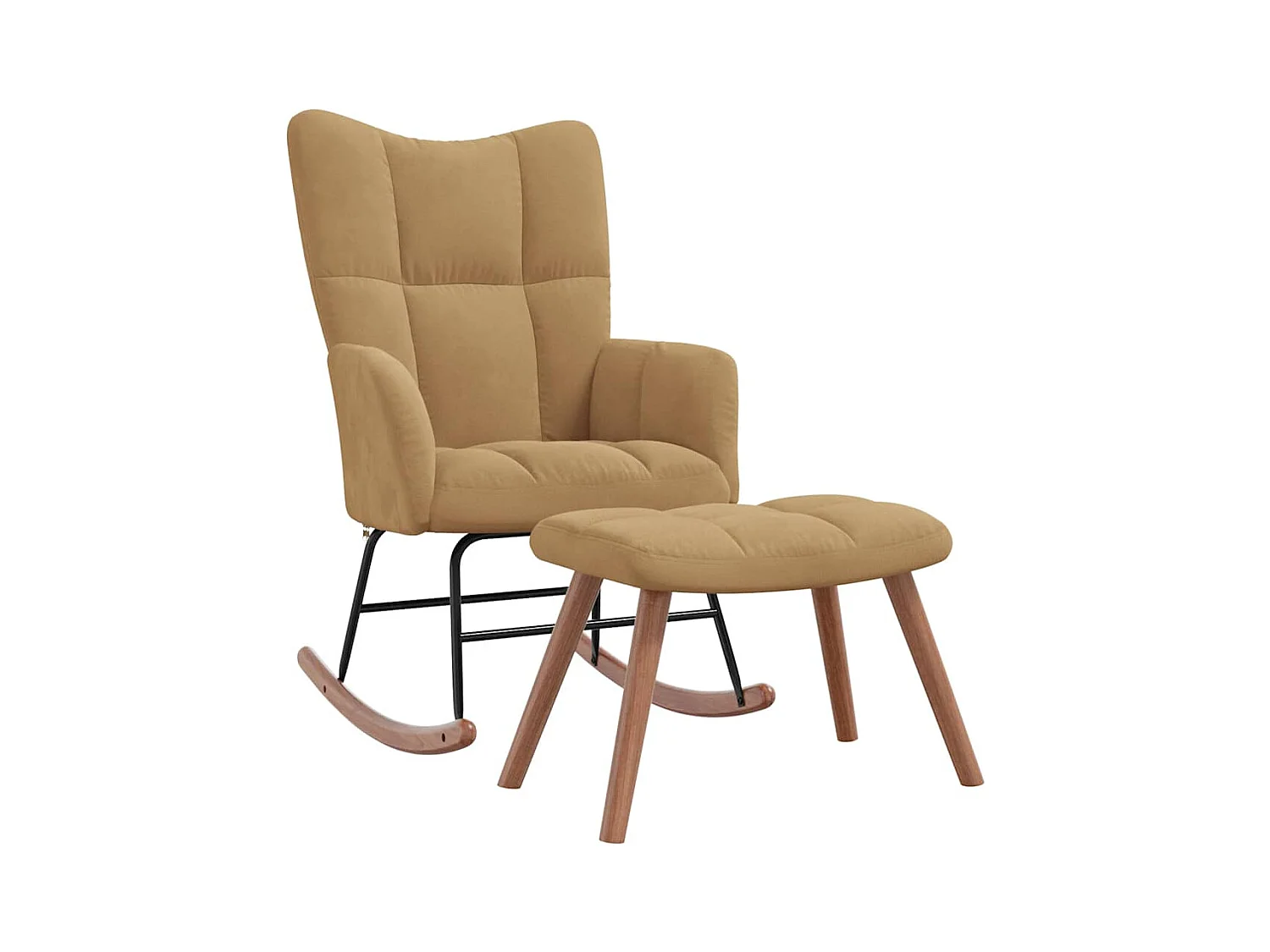 Fauteuil à bascule rembourré marron 61 x 78 x 98 cm DEC028820