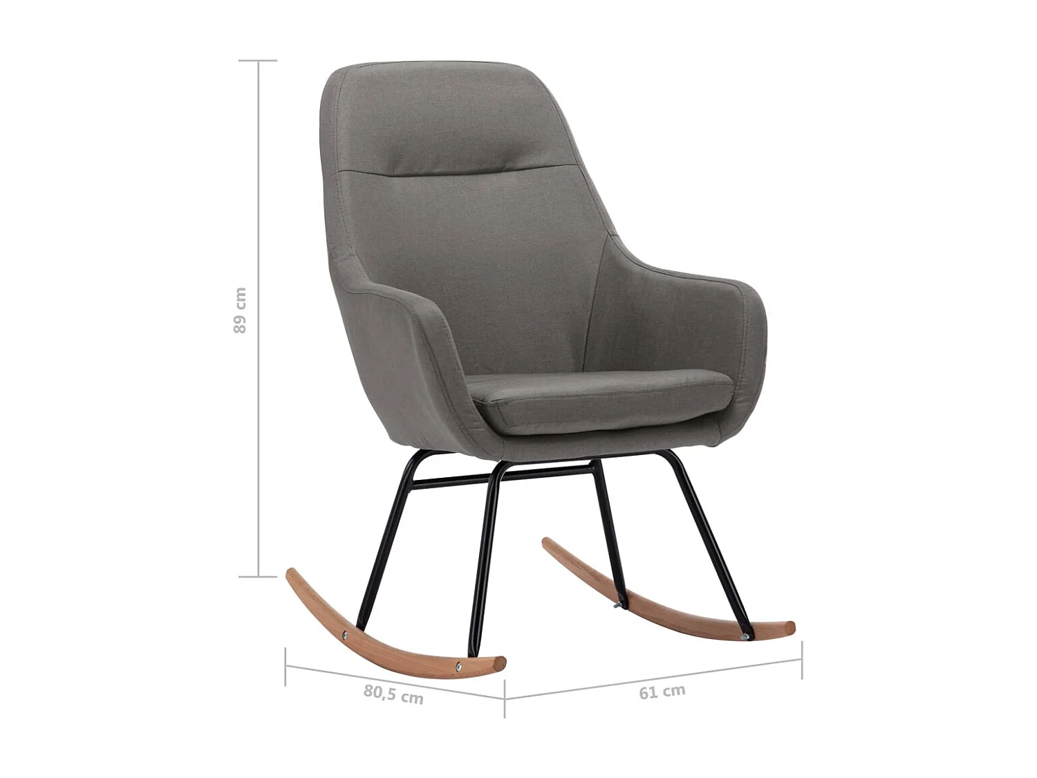 Fauteuil à bascule d'allaitement tissu grise 61 x 80.5 x 89 cm DEC028952