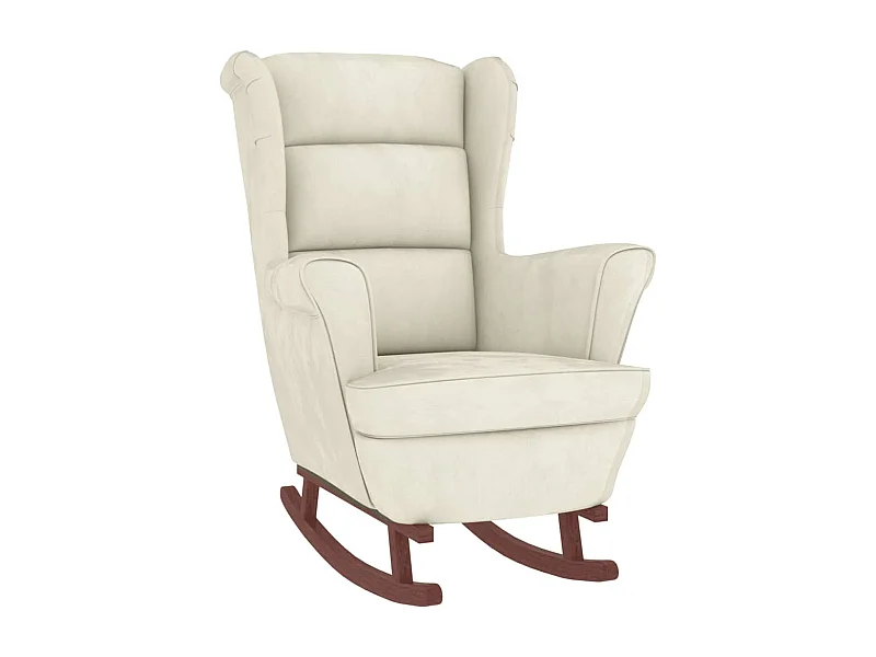 Fauteuil à bascule pieds bois marron 74 x 90 x 102 cm DEC029158