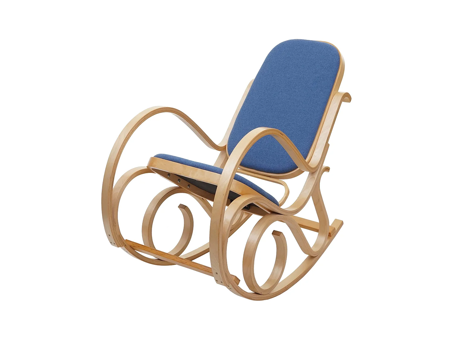 Fauteuil à bascule rocking bois bleue 55 x 96 x 90 cm M10_005506