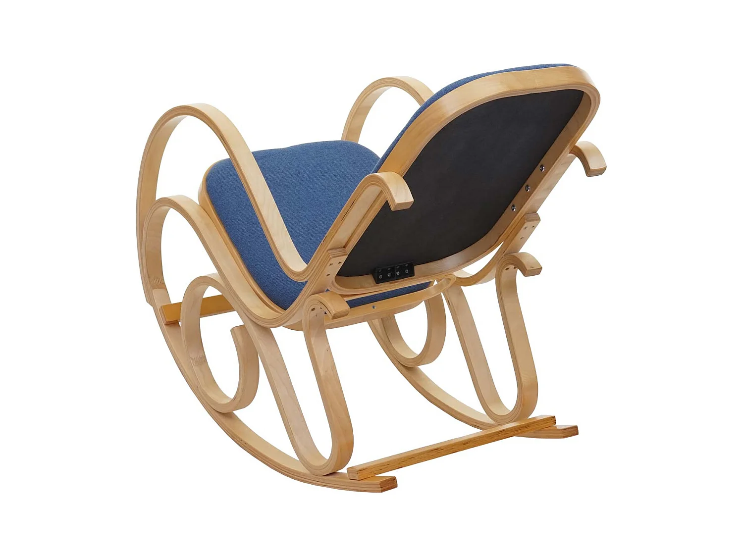 Fauteuil à bascule rocking bois bleue 55 x 96 x 90 cm M10_005506