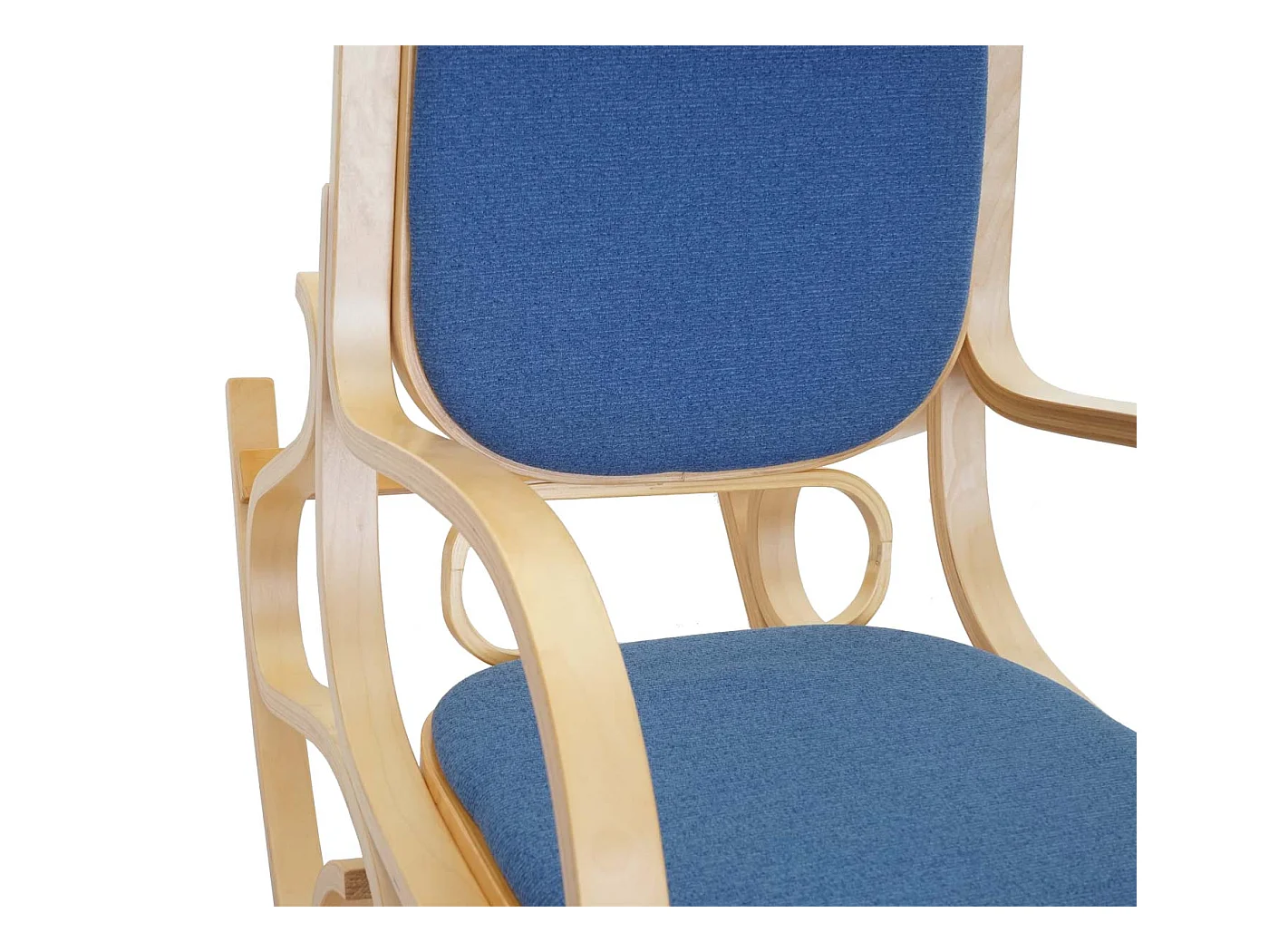 Fauteuil à bascule rocking bois bleue 55 x 96 x 90 cm M10_005506