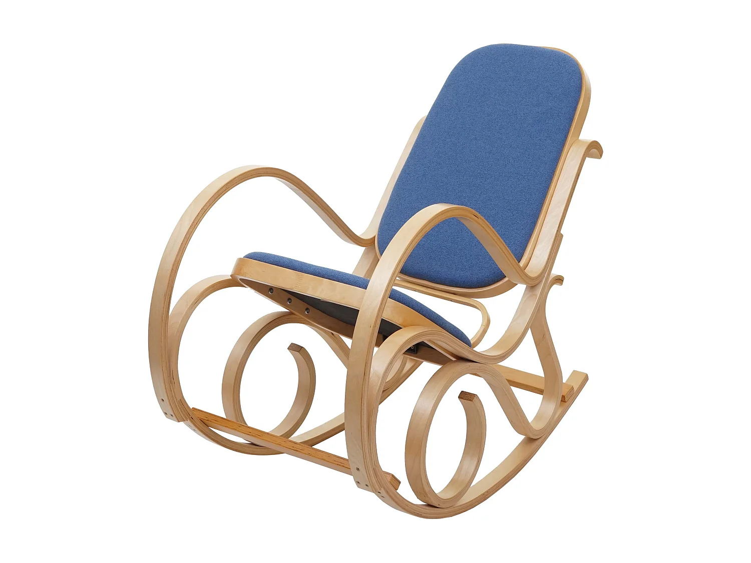 Fauteuil à bascule rocking bois bleue 55 x 96 x 90 cm M10_005506