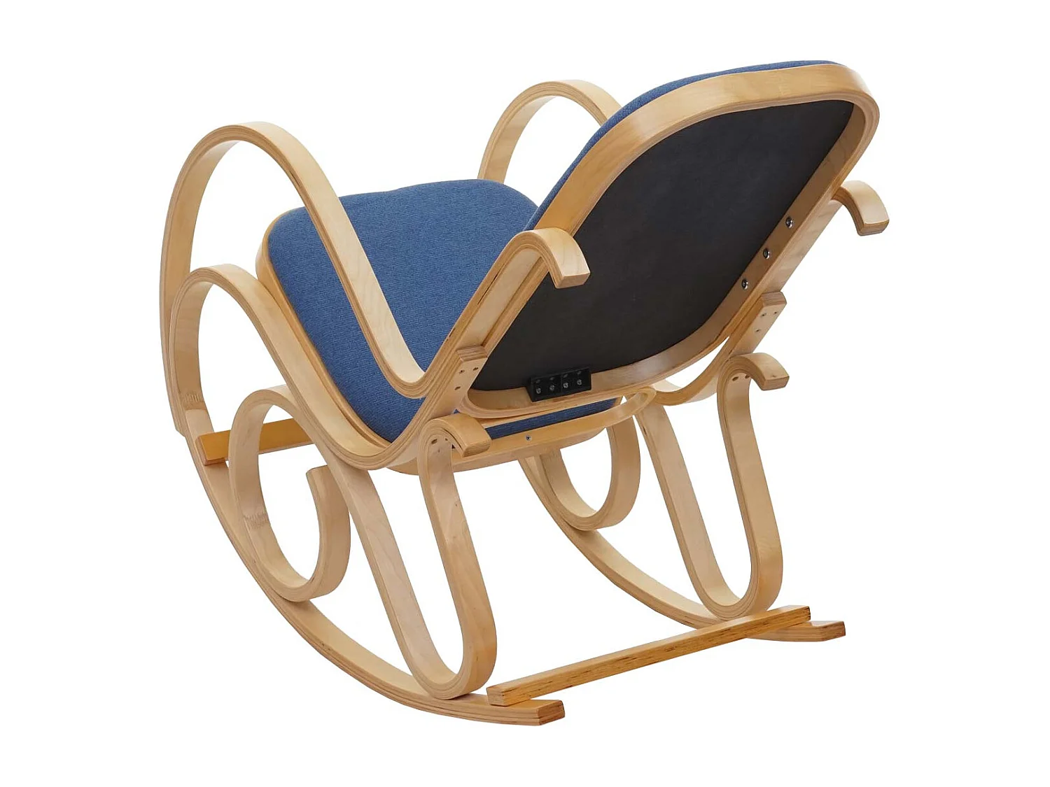 Fauteuil à bascule rocking bois bleue 55 x 96 x 90 cm M10_005506