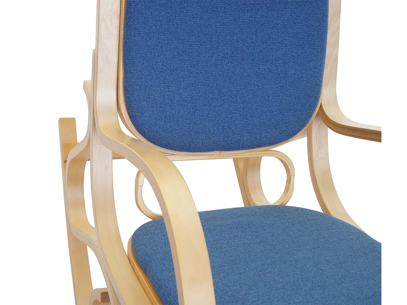 Fauteuil à bascule rocking bois bleue 55 x 96 x 90 cm M10_005506