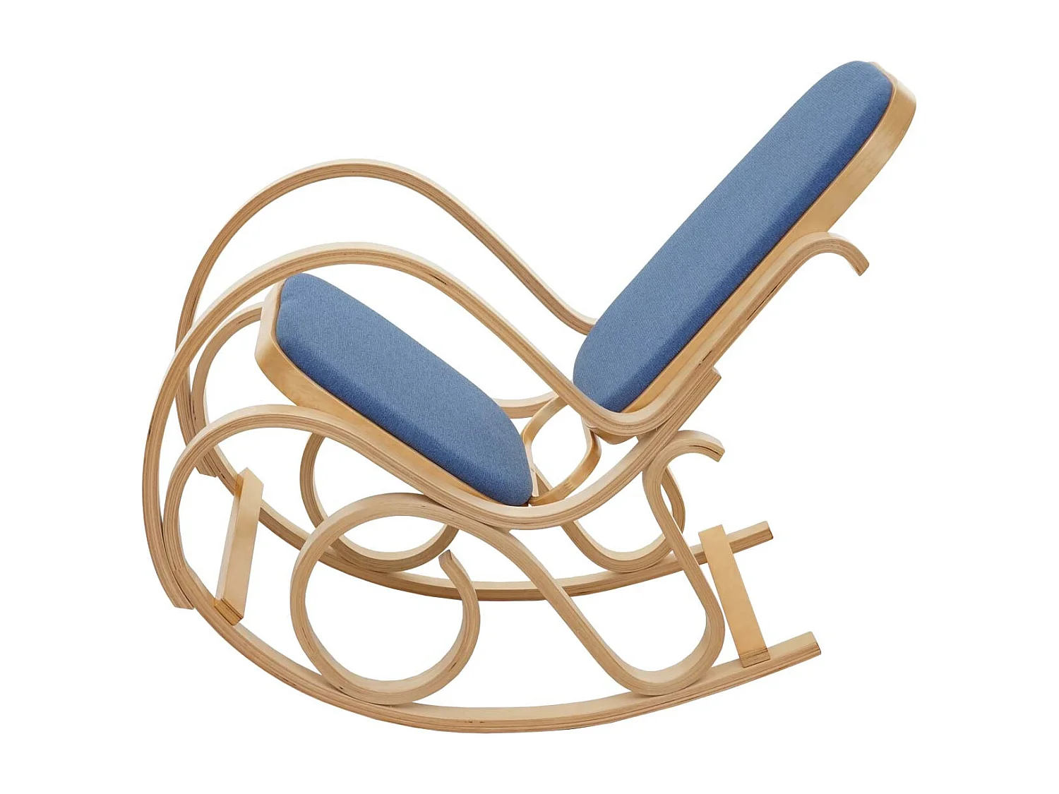 Fauteuil à bascule rocking bois bleue 55 x 96 x 90 cm M10_005506