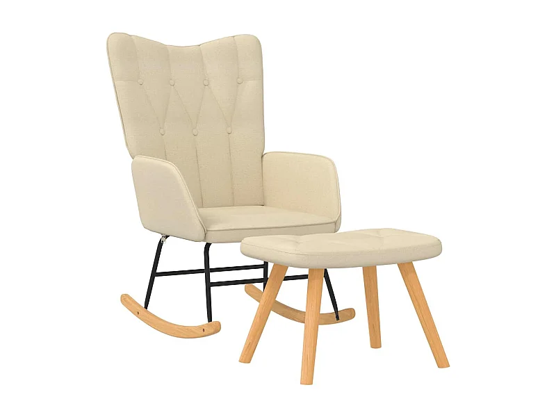 Fauteuil à bascule d'allaitement tissu crème 61 x 78 x 98 cm DEC028778