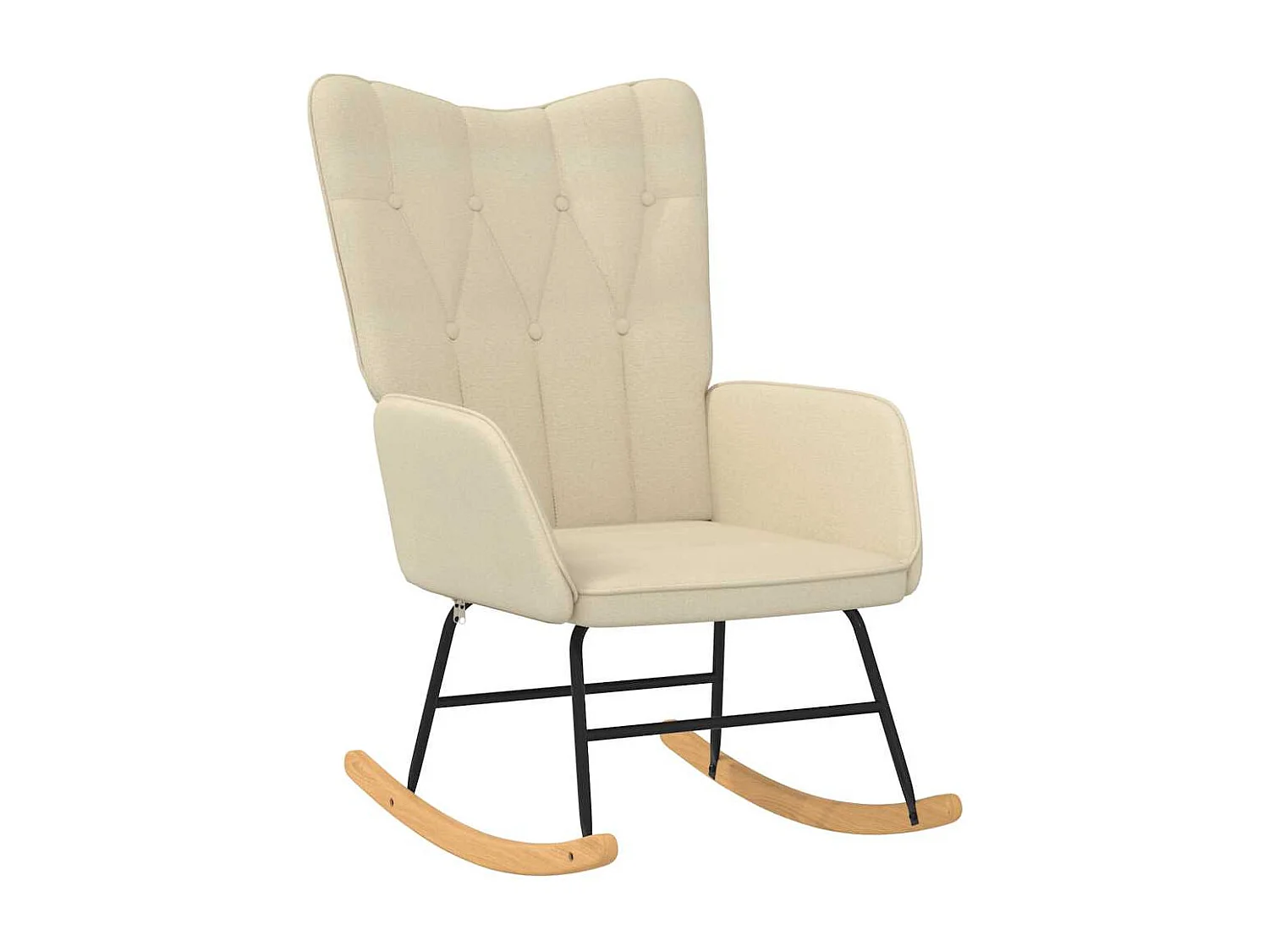 Fauteuil à bascule d'allaitement tissu crème 61 x 78 x 98 cm DEC028778