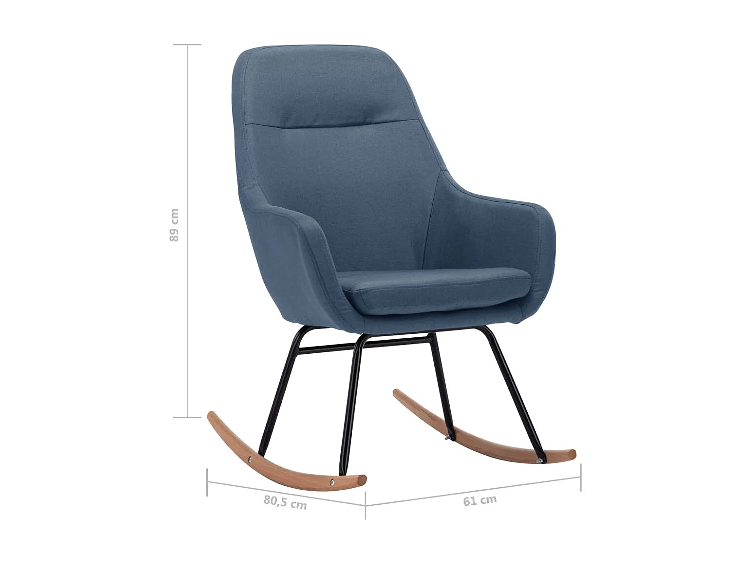 Fauteuil à bascule d'allaitement tissu bleue 61 x 80.5 x 89 cm DEC028897