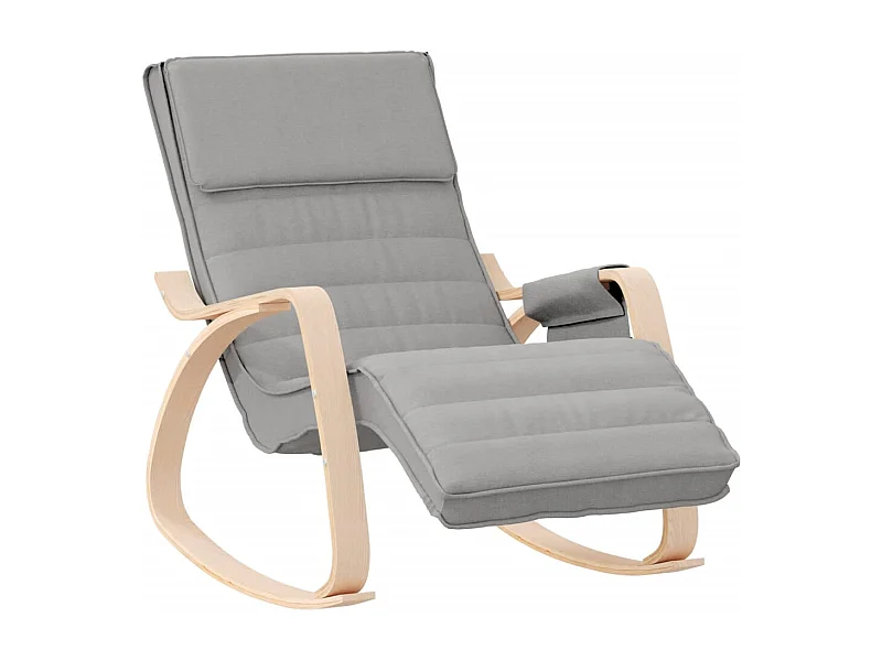 Fauteuil relax TV rembourré tissu grise 67 x 80 x 88 cm DEC028955