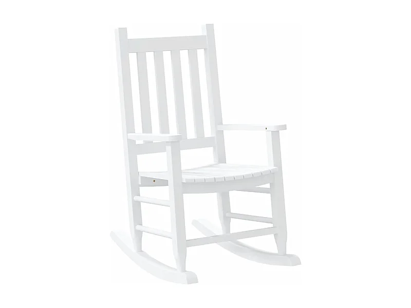 Chaise à bascule pour bois blanche 49 x 66.5 x 85.5 cm DEC028928