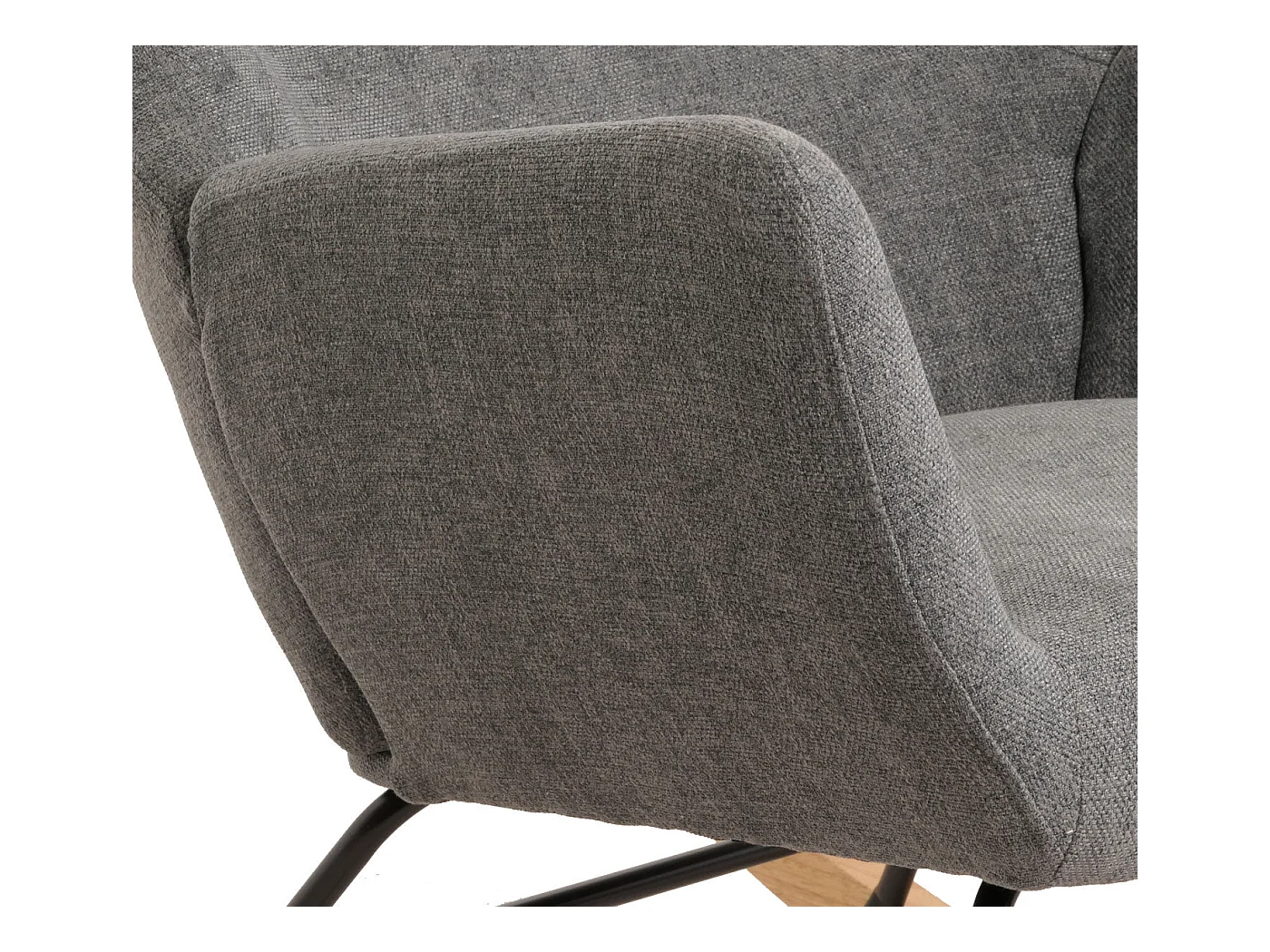 Fauteuil à bascule chaise métal marron 70 x 34 x 73 cm 04_0006906