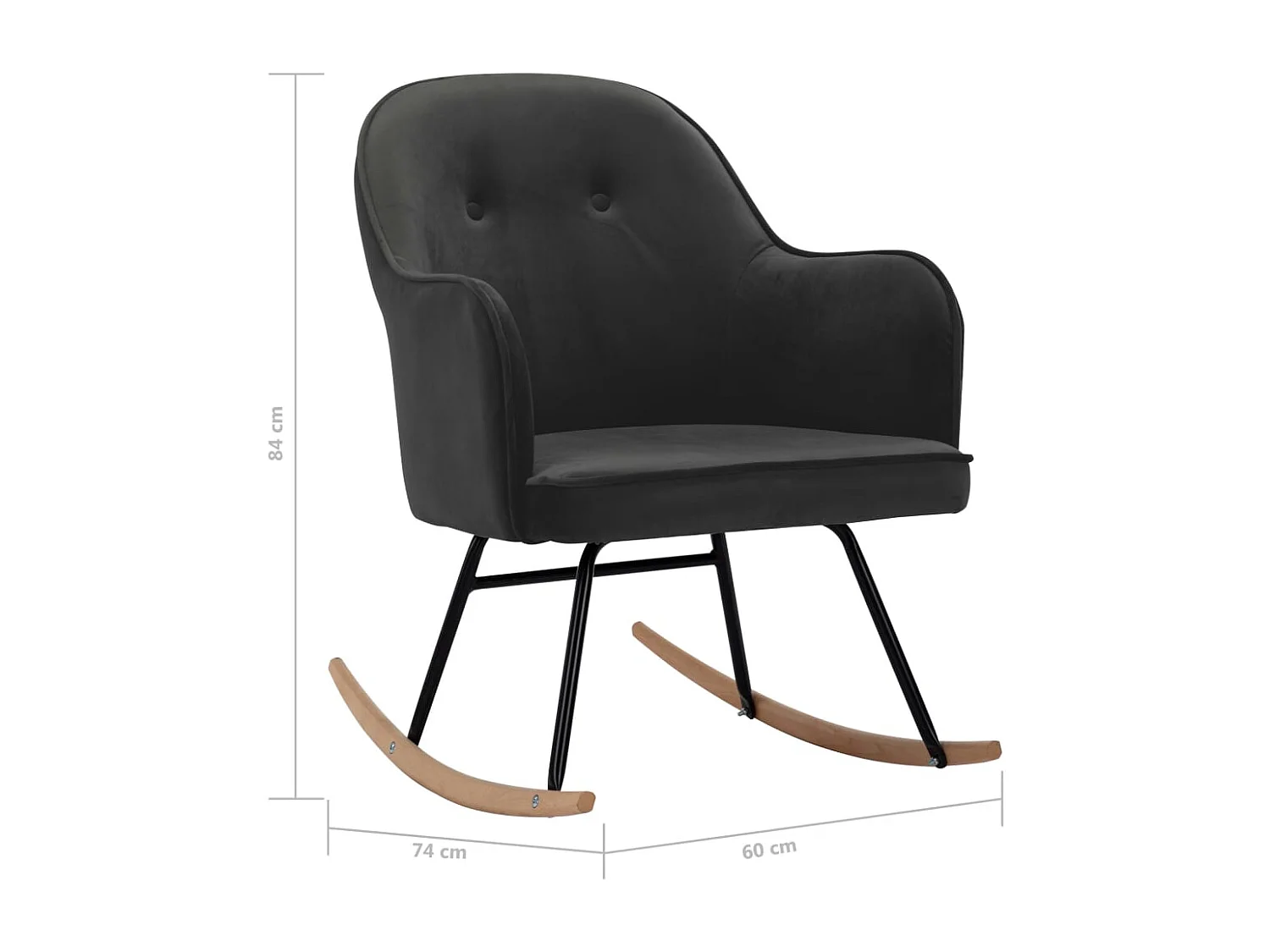 Fauteuil à bascule d'allaitement grise 60 x 74 x 84 cm DEC028994