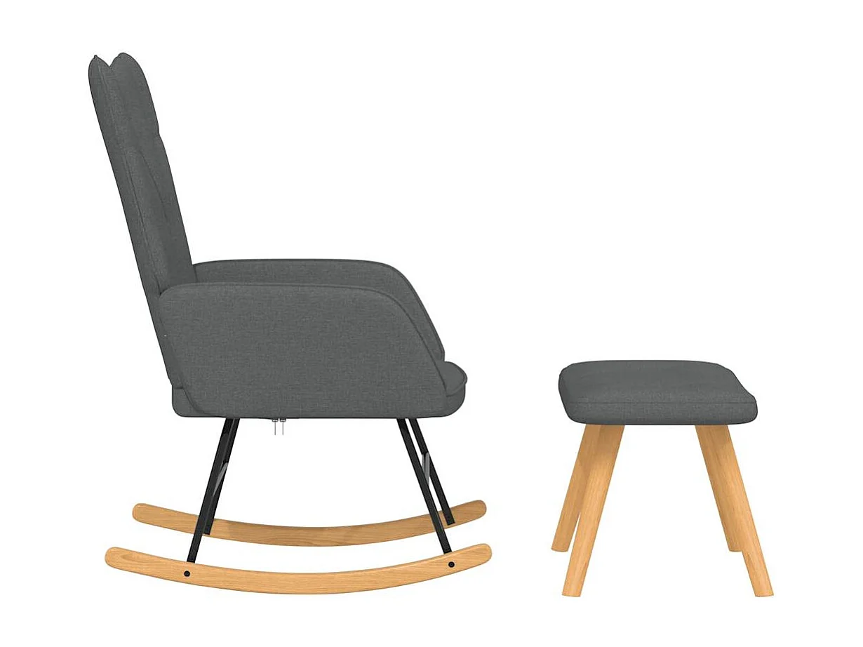 Fauteuil à bascule d'allaitement tissu grise 61 x 78 x 98 cm DEC028796