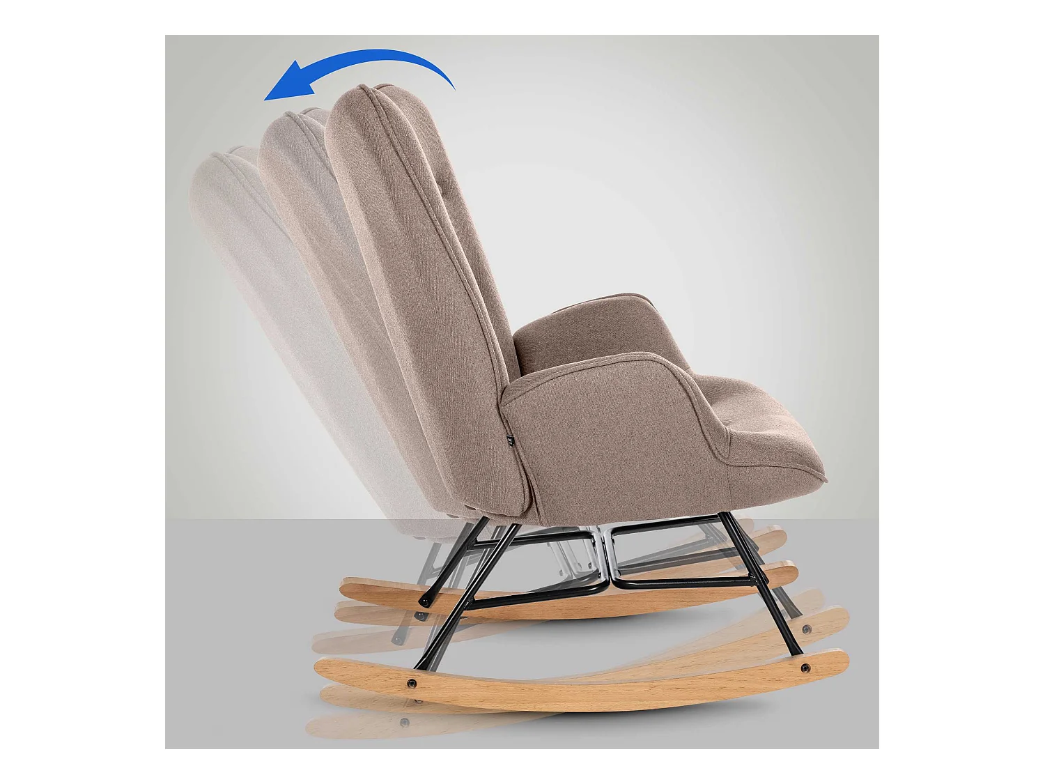 Fauteuil à bascule rocking métal marron 71 x 88 x 98 cm 10_0003808