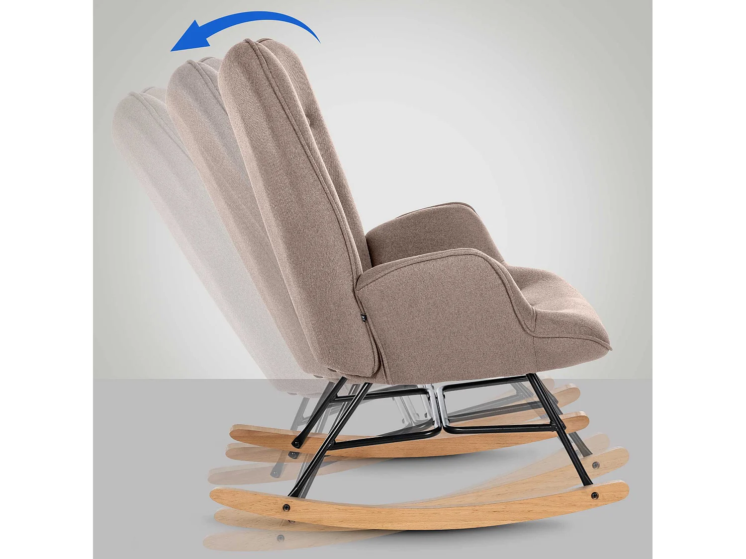 Fauteuil à bascule rocking métal marron 71 x 88 x 98 cm 10_0003808