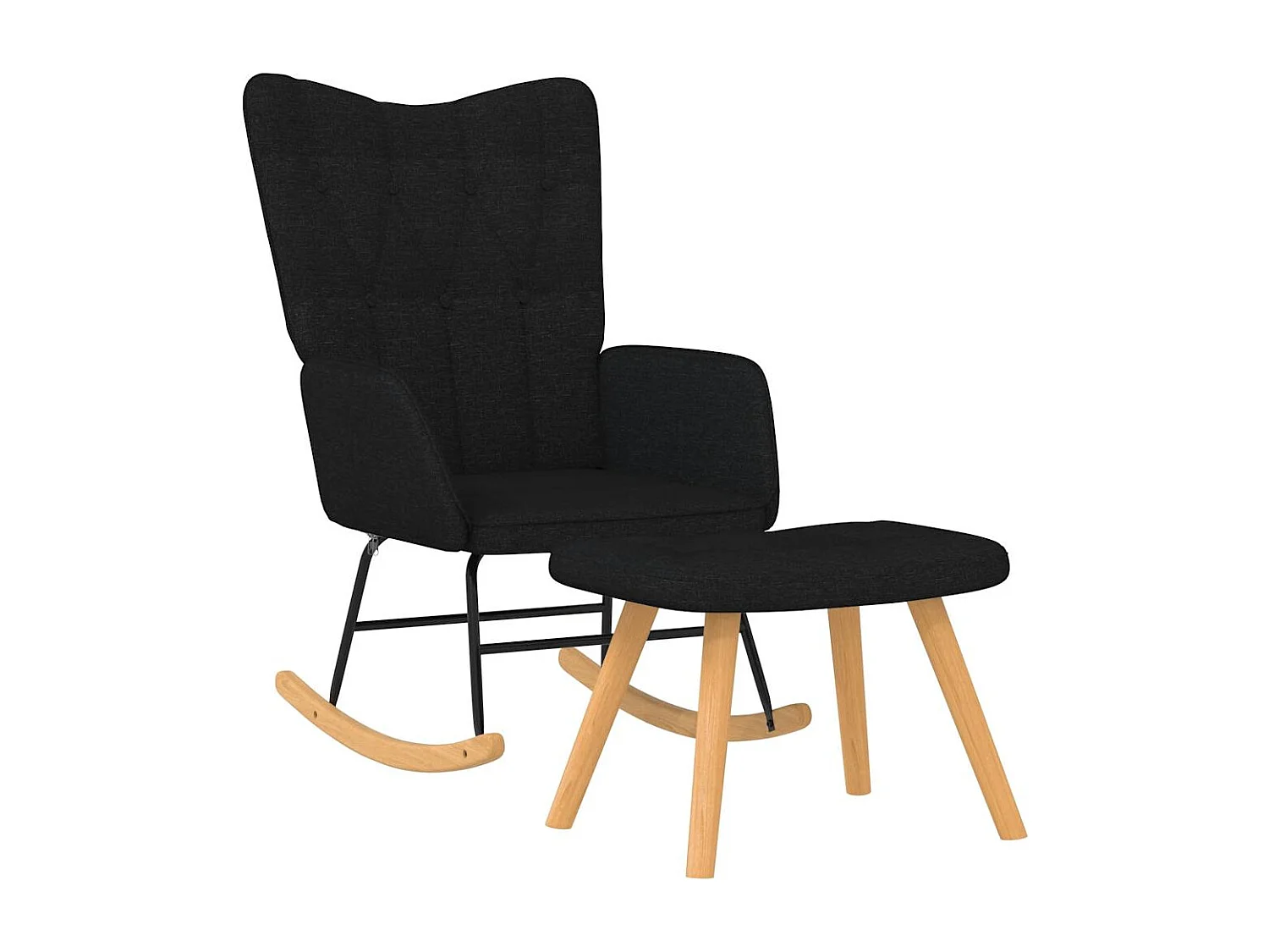 Fauteuil à bascule d'allaitement tissu noire 61 x 78 x 98 cm DEC028829