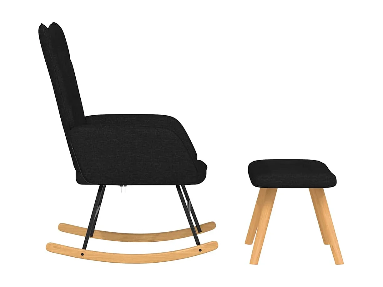 Fauteuil à bascule d'allaitement tissu noire 61 x 78 x 98 cm DEC028829