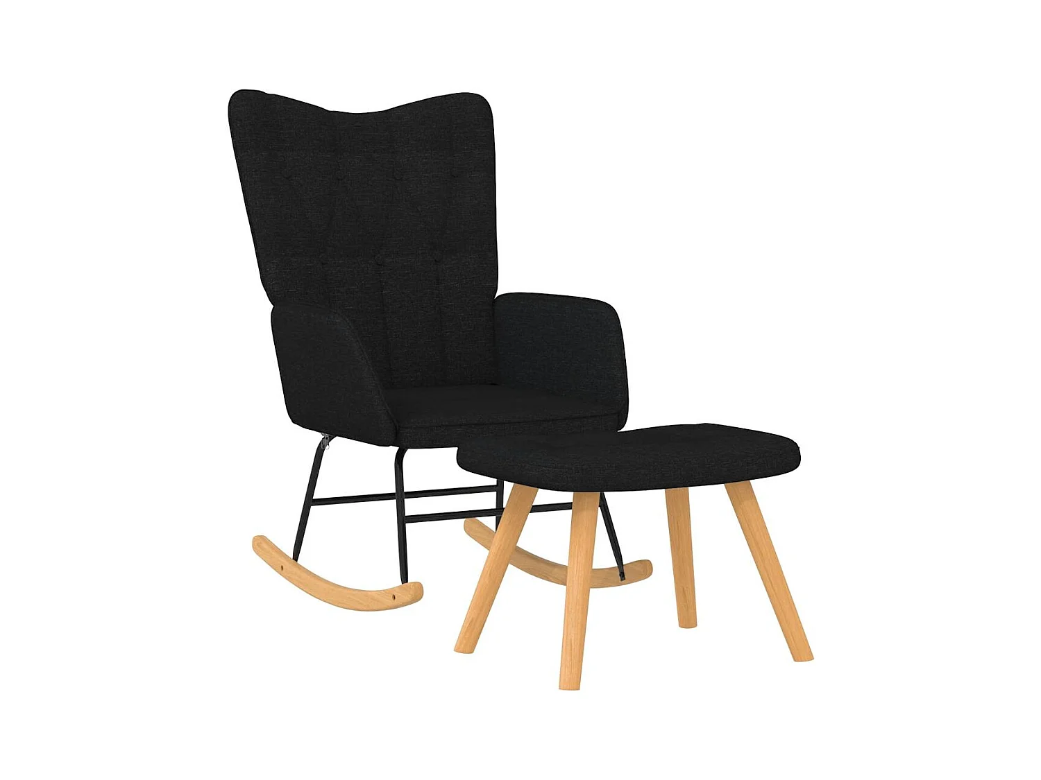 Fauteuil à bascule d'allaitement tissu noire 61 x 78 x 98 cm DEC028829